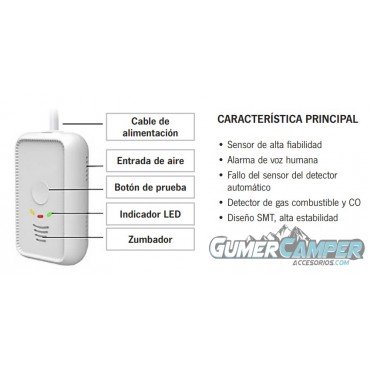 ALARMA DE GAS GLP/CO CARBEST 12V