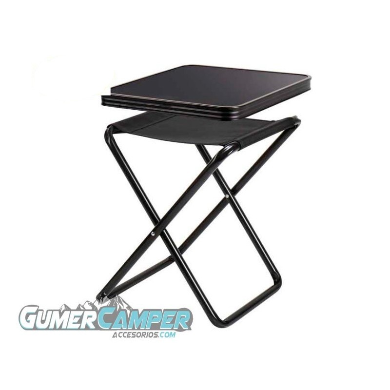 TABURETE PLEGABLE CON SOBREMESA NEGRO
