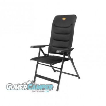 SILLA PLEGABLE MALAGA TAPIZADO NEGRO MALLA