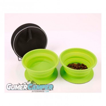 COMEDERO DE PERRO TWIN CON 2 TAZONES PLEGABLES