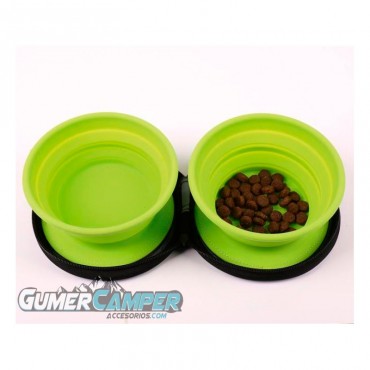 COMEDERO DE PERRO TWIN CON 2 TAZONES PLEGABLES