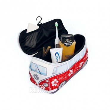NECESER / BOLSO UNIVERSAL NEOPRENO VW COLLECTION FLORES ROJO Y BLANCO