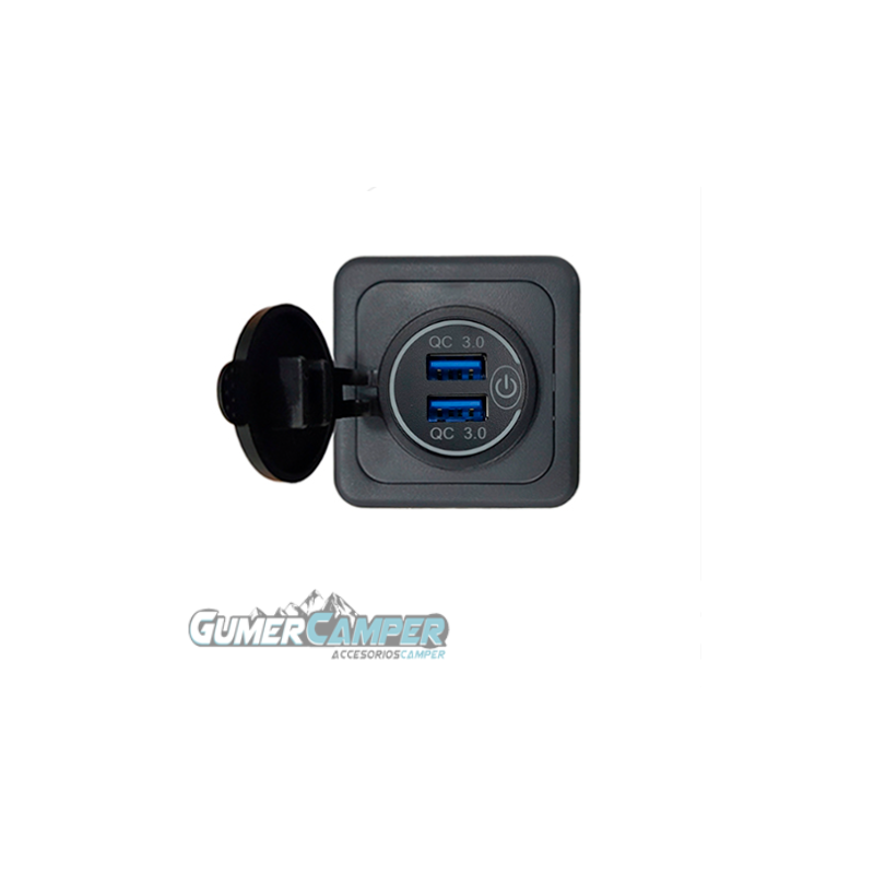 TOMA USB DOBLE 3.0A CON INTERRUPTOR TACTIL TOMA USB DOBLE 3.0A CON INTERRUPTOR TACTIL