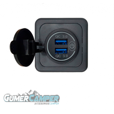 TOMA USB DOBLE 3.0A CON INTERRUPTOR TACTIL