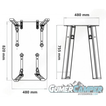 MESA PLEGABLE PUERTA CORREDERA FORD V710 / VW T7