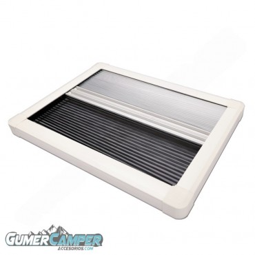 VENTANA ABATIBLE CAMPER CRISTAL DOBLE NEGRA