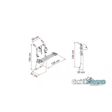 PORTABICICLETAS CARRY BIKE RENAULT TRAFIC D / OPEL VIVARO CON PUERTA DOBLE