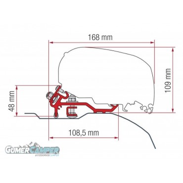 SOPORTE FIAMMA F80S DUCATO-BOXER-JUMPER 06-UP PERFIL BAJO