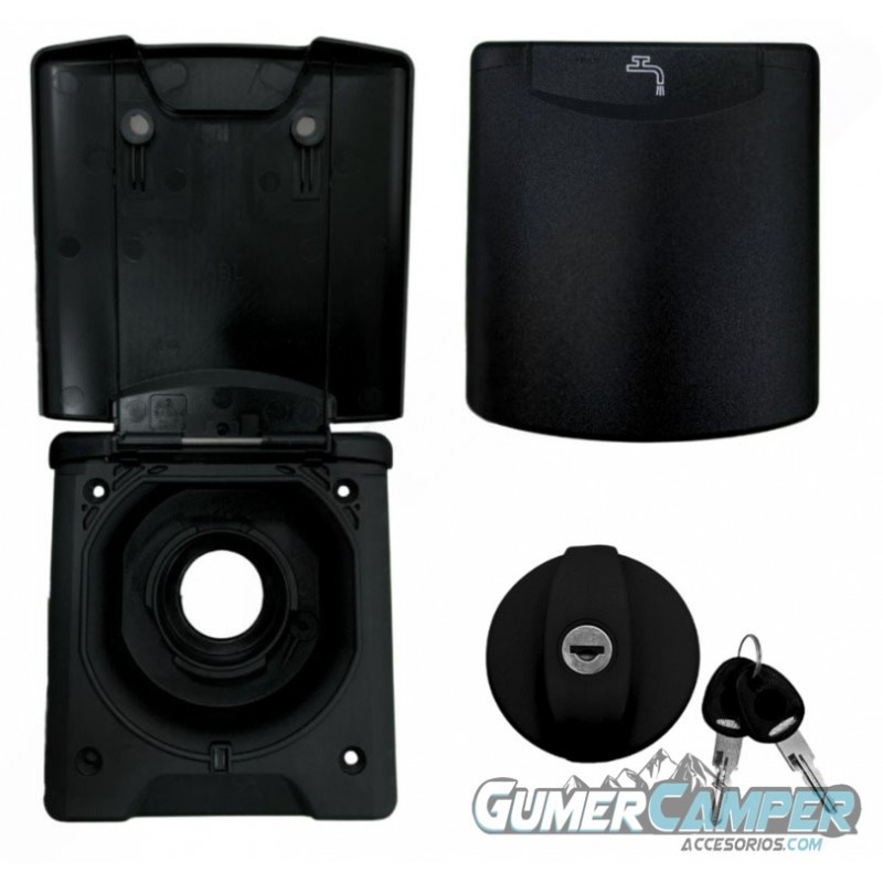 BOCANA DE AGUA CON TAPA NEGRA MAGNÉTICA