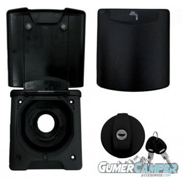 BOCANA DE AGUA CON TAPA NEGRA MAGNÉTICA