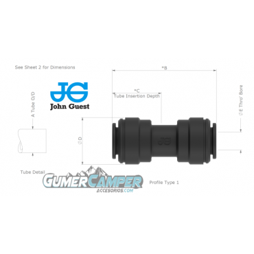 UNION RECTA JOHN GUEST DE 12MM