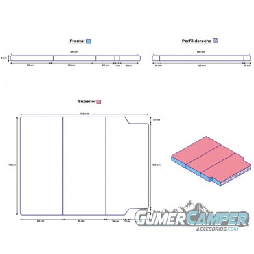 COLCHON PLEGABLE VW T7 CARAVELLE - TRANSPORTER