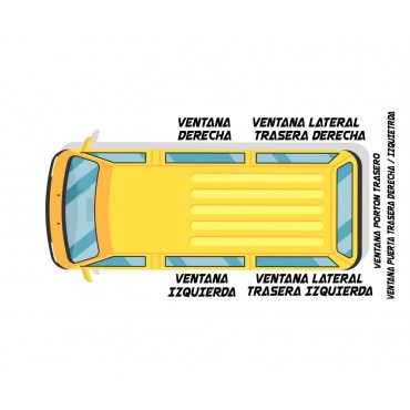 VENTANA LATERAL TRASERA DERECHA REEMPLAZO VW T5 / T6 04-UP