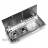 COCINA FREGADERO 2 FUEGOS CON TAPA DE VIDRIO DOBLE COCINA FREGADERO 2 FUEGOS CON TAPA DE VIDRIO DOBLE
